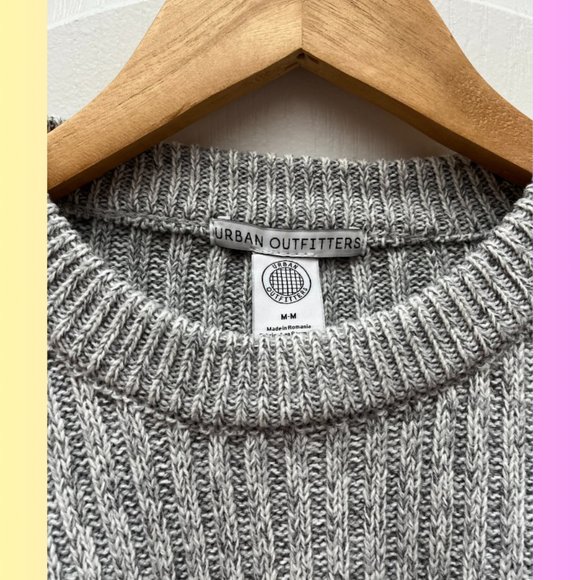 Urban Outfitters Big Sur Essential Ribbed Pullover Sweater Grey Size Medium - Picture 4 of 4